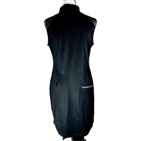 FJ FootJoy Sz Medium Black Short Sleeve Athletic Dress Knee Zip Pockets Outdoors - Picture 2 of 7